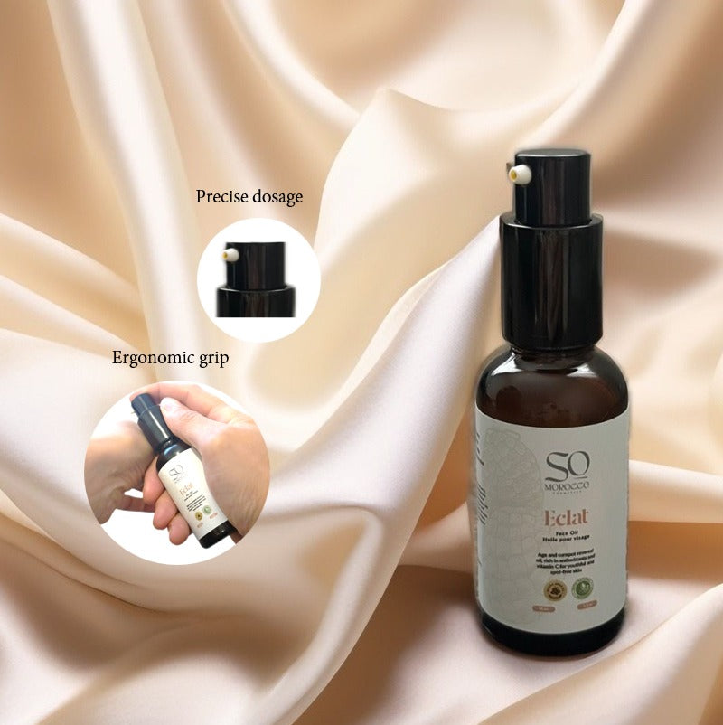 Age and sunspot reversal oil, rich in antioxidants and vitamin C for youthful and spot-free skin.