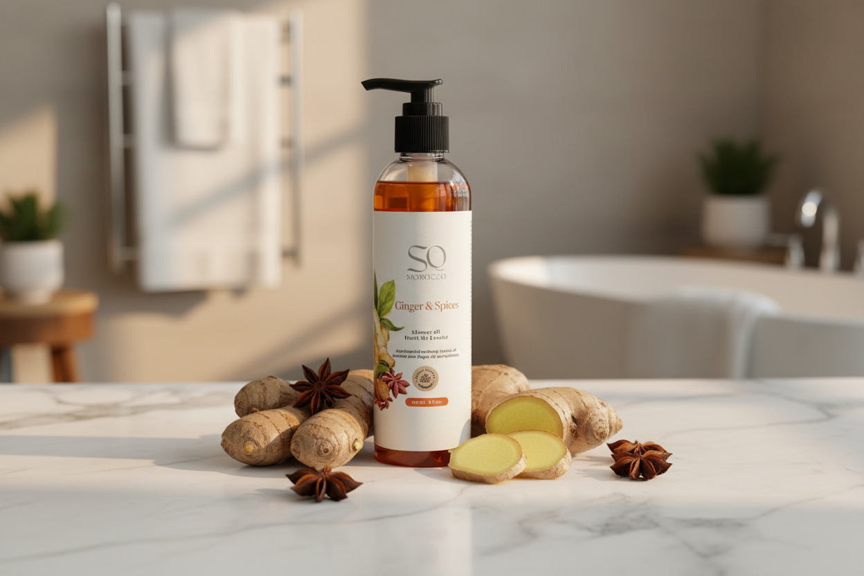 Huile de douche - Gingembre & Epices