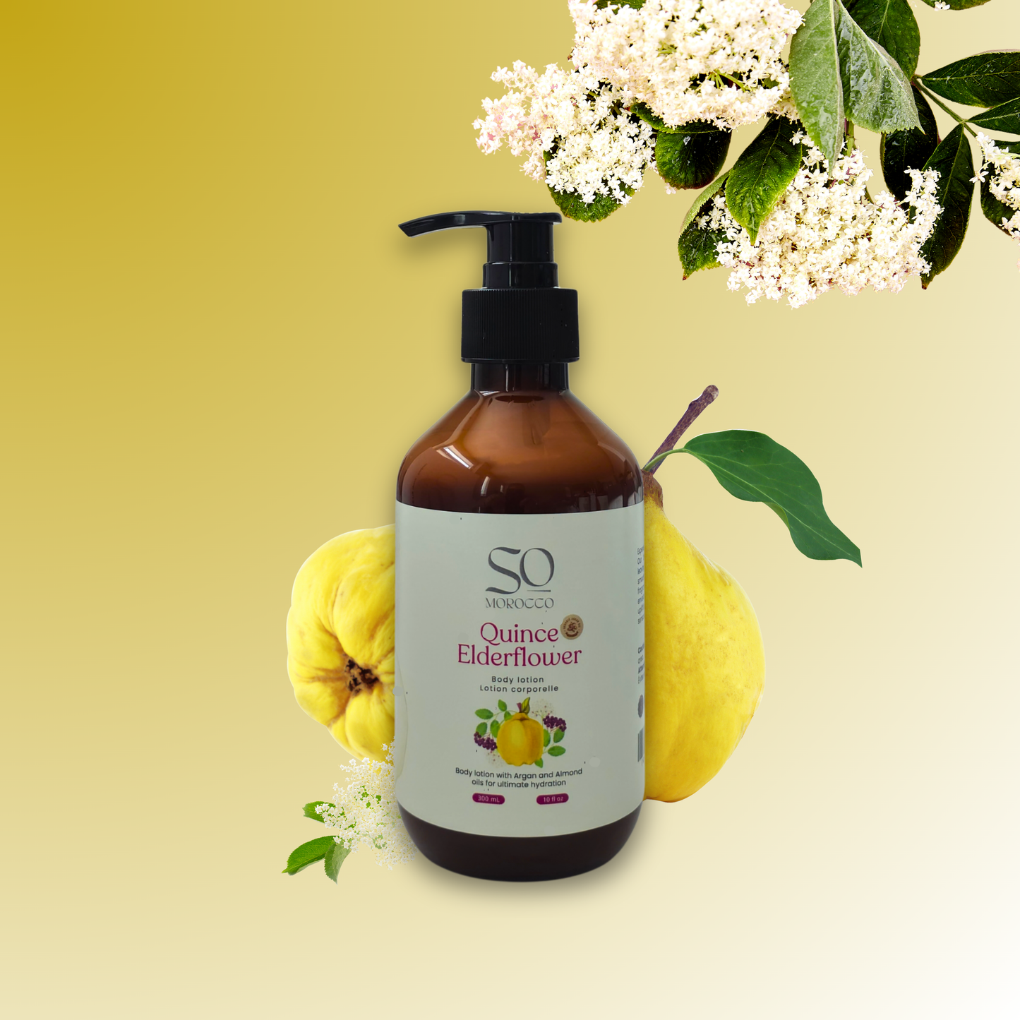 Body lotion with Argan oil and Almond oil for deep skin hydration.