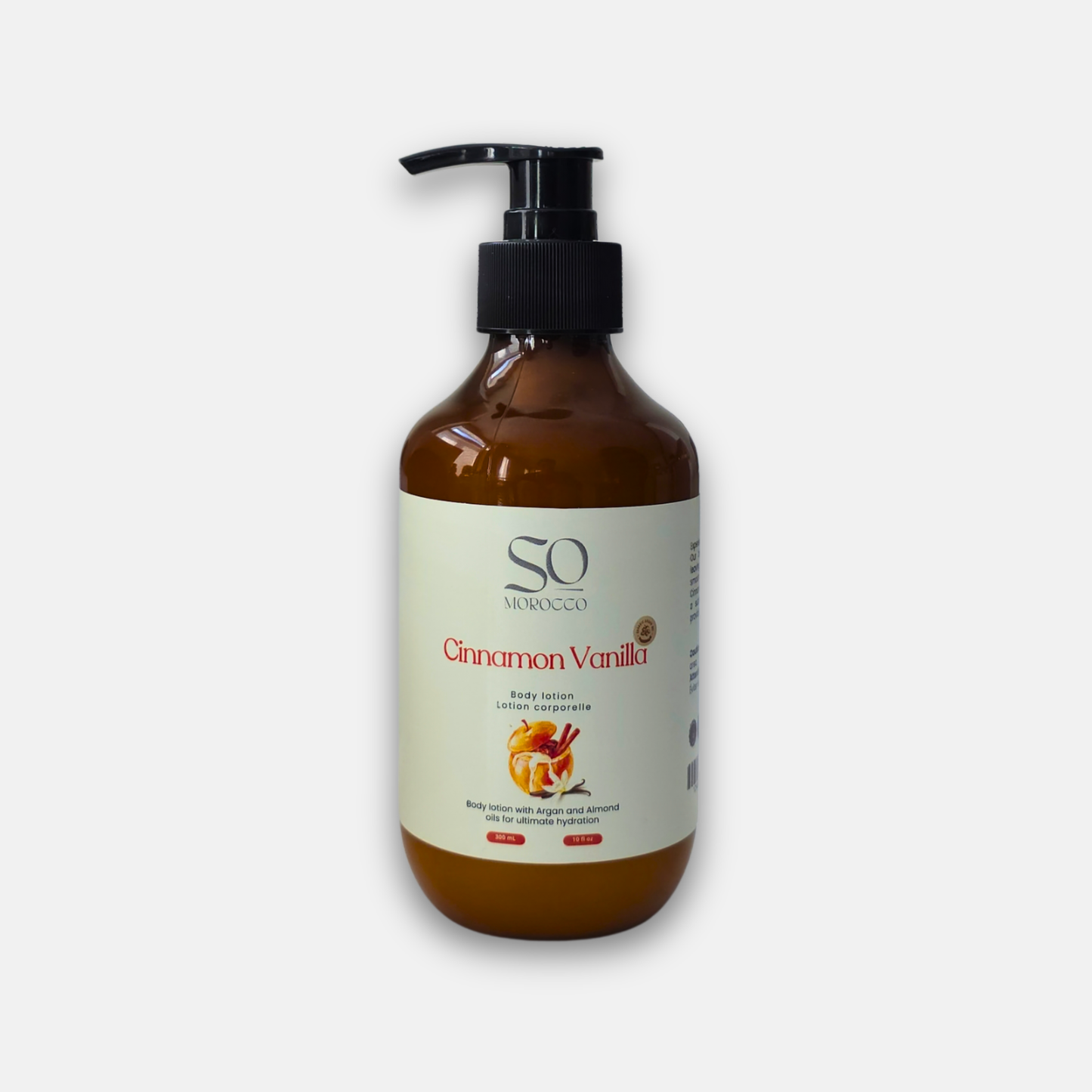 Body lotion with Argan oil and Almond oil for deep skin hydration.