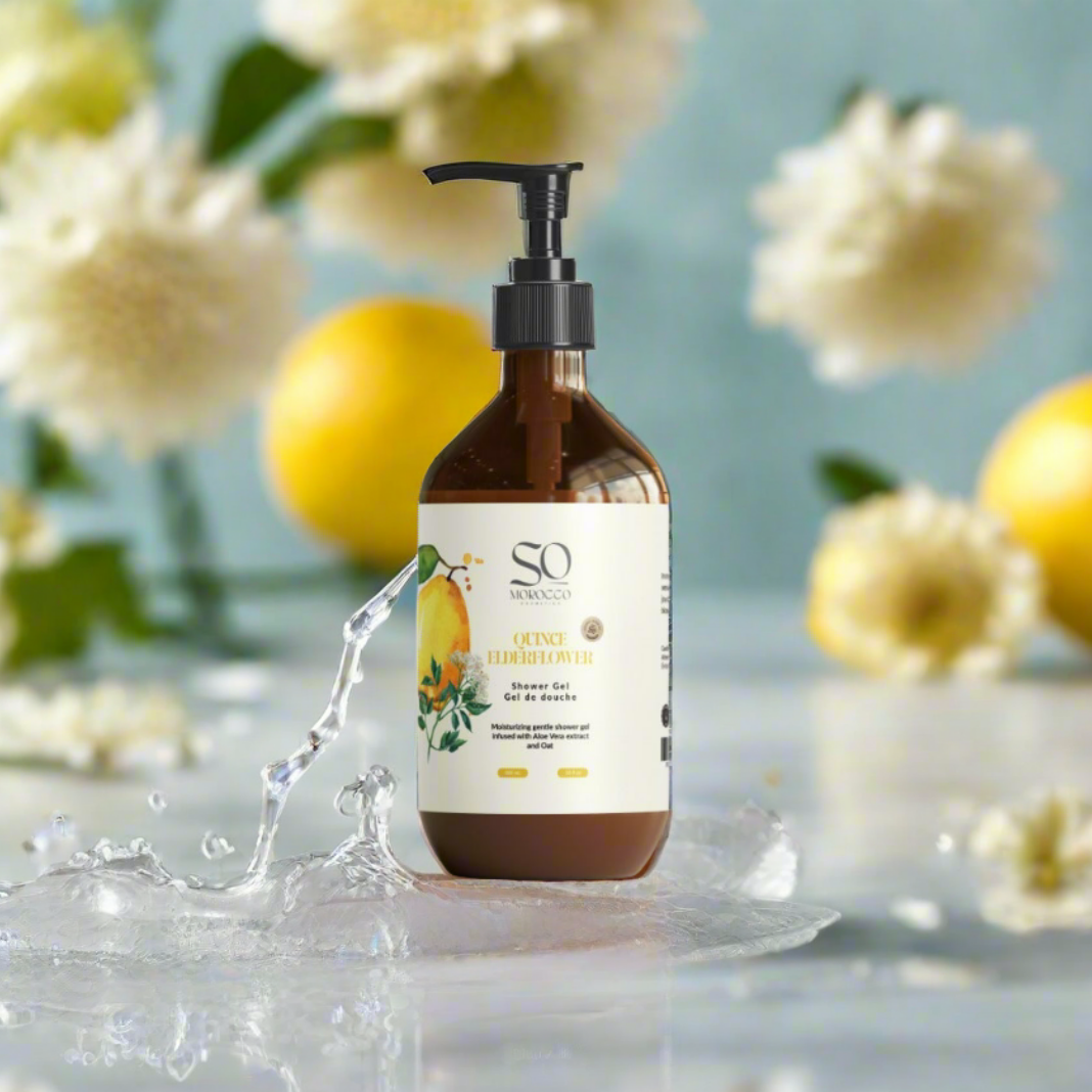 So Morocco shower gel with natural ingredients and quince fragrance for luxurious, hydrating cleanse and enveloping foam.