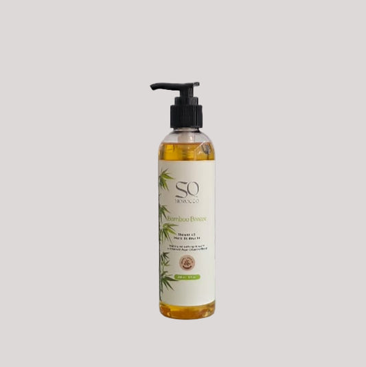 Luxurious Bamboo scented shower oil for relaxing spa-like home bathing with deep nourishing hydration
