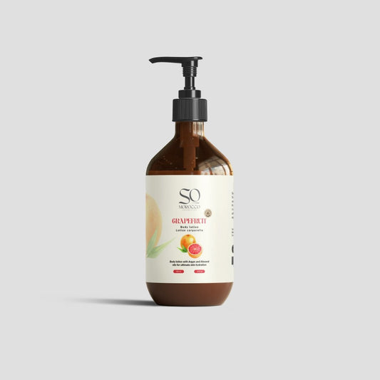 Body lotion with Argan oil and Almond oil for deep skin hydration.