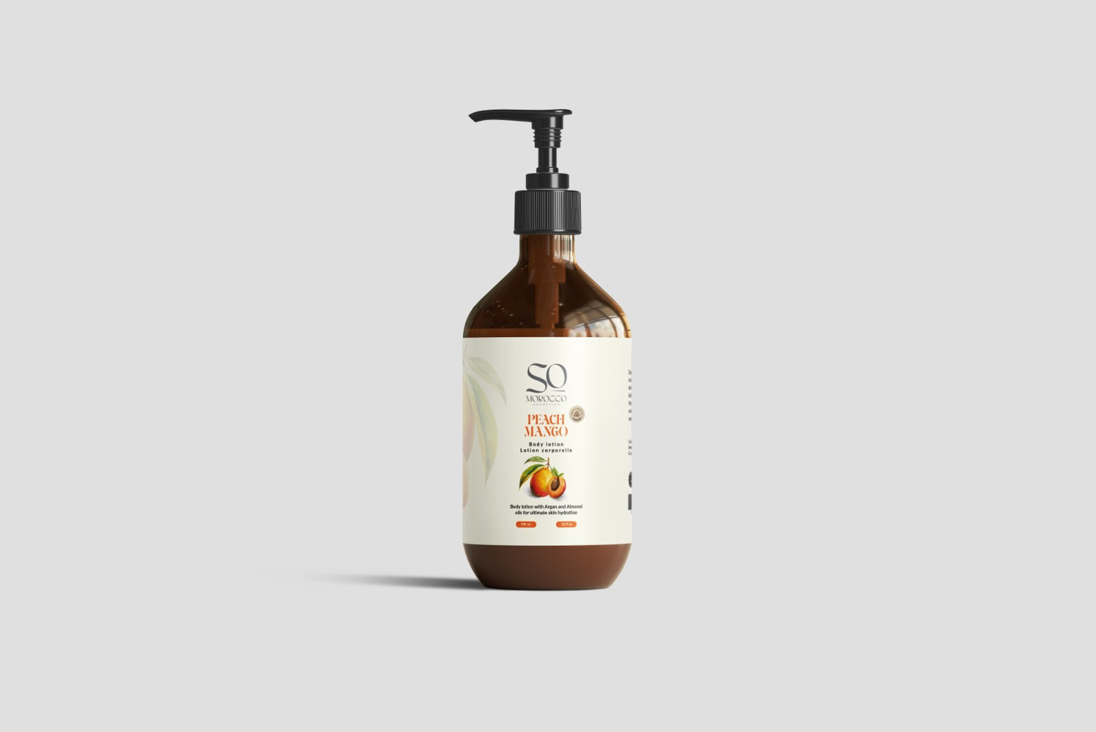 Body lotion with Argan oil and Almond oil for deep skin hydration.